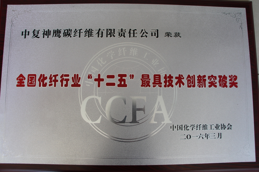 2016年中国化纤工业协会全国化纤行业“十二五”最具技术创新突破奖